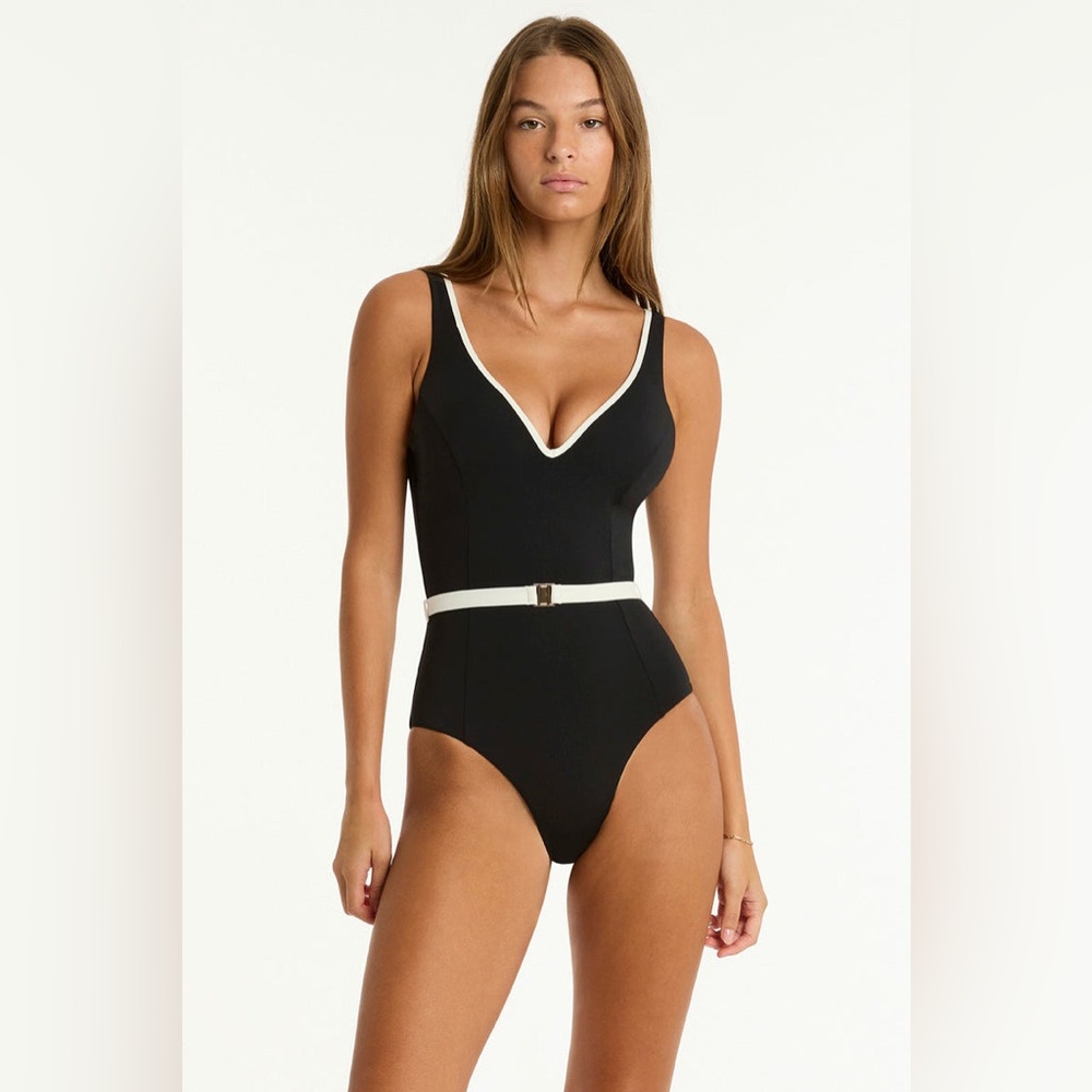 Sea Level Australia Babylon Plunge One Piece Size 6 Black and White New